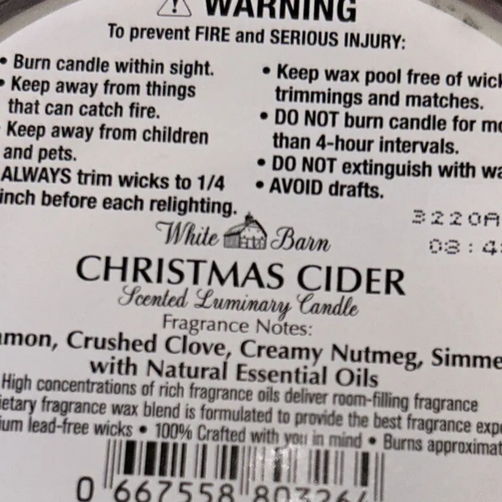 Bath & Body Works Christmas Cider 3-Wick Candle - Picture 4 of 4